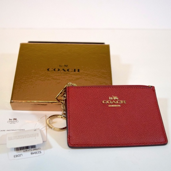 Coach Handbags - COACH SMALL RED CHANGE PURSE & CARDHOLDER KEYCHAIN